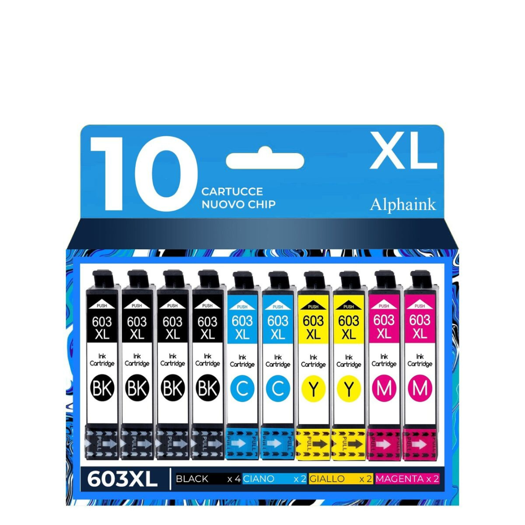 CARTUCCE COMPATIBILI EPSON T604XL (PACCO DA 10 PEZZI- 4+2+2+2)