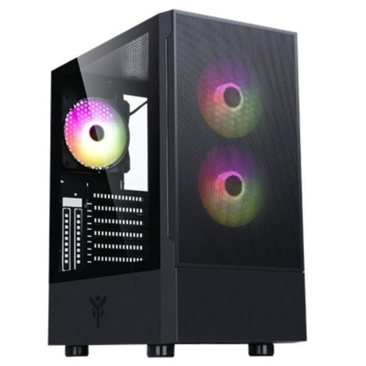 CABINET ITEK SIISBE 3.0 - GAMING MIDDLE TOWER, 3X12CM ARGB FAN, USB3, SIDE PANEL TEMP GLASS WITH HINGE