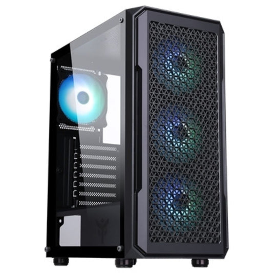 CABINET ITEK SIX TRIANGLE - GAMING MIDDLE TOWER, 4X12CM ARGB FAN, USB3, SIDE PANEL TEMP GLASS