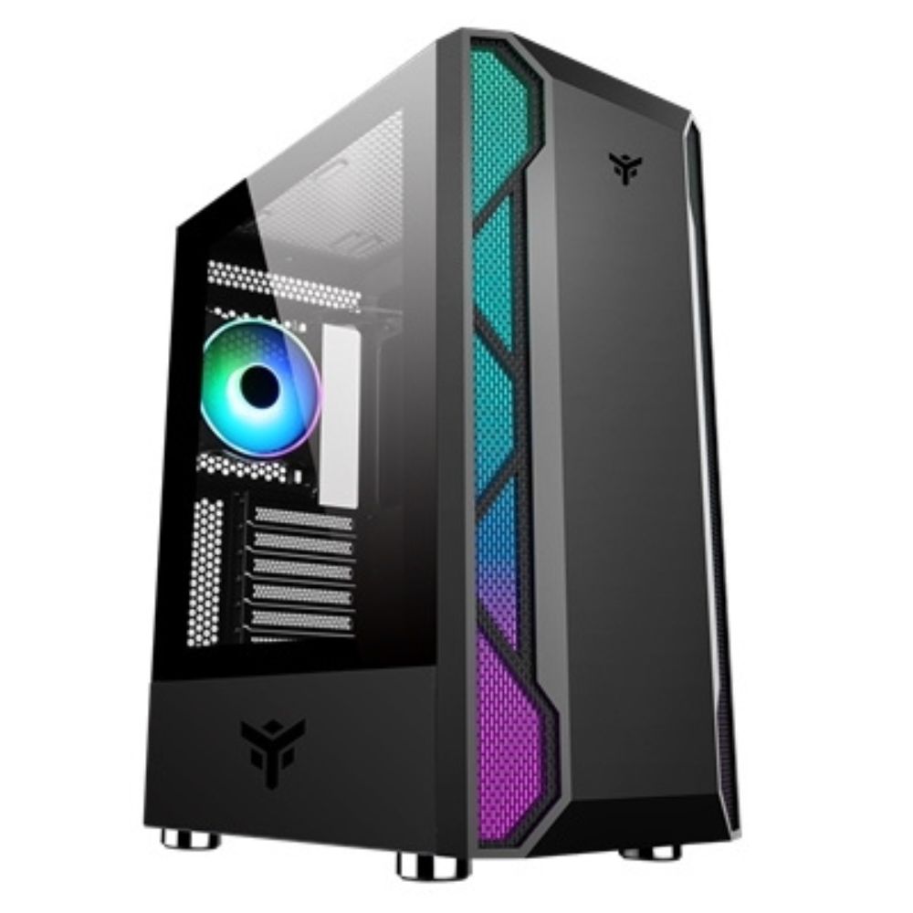CABINET ITEK VERTIBRA X210 - GAMING MIDDLE TOWER, 12CM ARGB FAN, 2XUSB3, SIDE PANEL TEMP GLASS